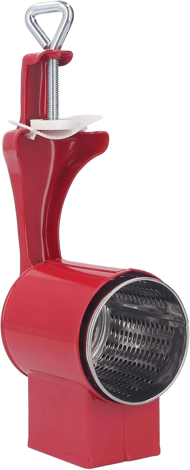 Multifunctional Cheese Grater, Manual Hand Crank Vegetable, Walnuts Grinder with 5 Accessories, Stainless Steel Food Grinder for Cheese Nuts and Vegetables,