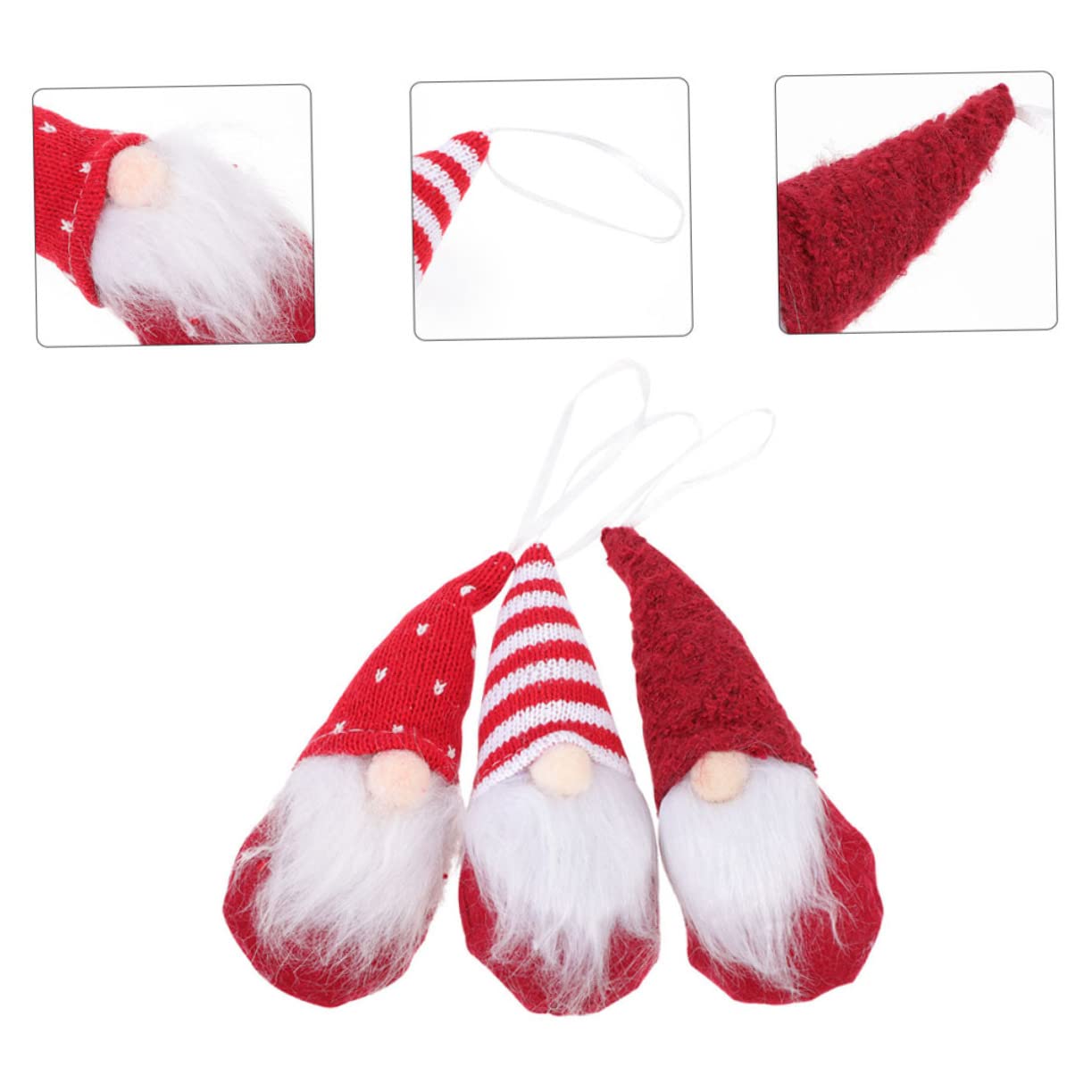 Ciieeo 18 STK Weihnachtspuppe Weihnachtsbaum Hängende Wichteldekorationen Weihnachtszwergverzierung Plüschzwerg-Ornamente Christbaumpuppenschmuck Schwedische Zwerge Rudolf Rot Stoff