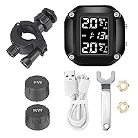 Vista 7 de Sistema de monitoreo de presión de neumáticos TPMS para motocicleta con pantalla LCD y 2 sensores externos, alarma de temperatura de neumáticos