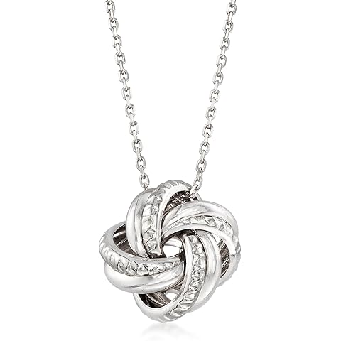 Ross-Simons Italian Sterling Silver Love Knot Pendant Necklace