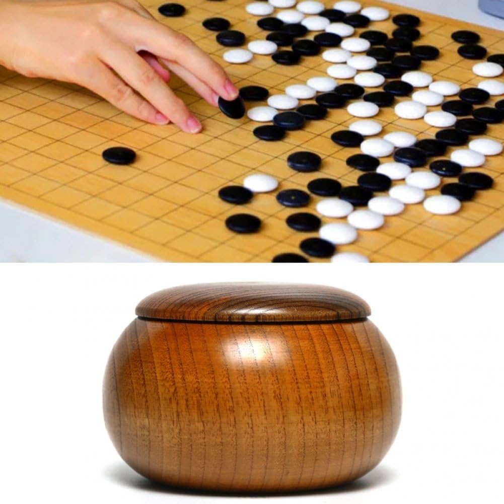 2 szt. Drewniana miska do szachów Go Szachy stojak na kamienie gra planszowa Go Bowl Gry Akcesoria do gier w szachy