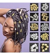 100 PCS Gold Hair Cuffs Hair Beads for Girls Silver Hair Jewelry for Braids Accessories, Flosius ...