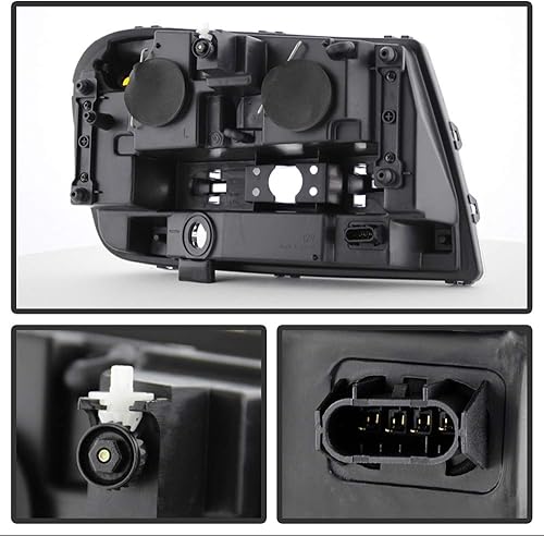 Miniatura 2 de ACANII - Para Chevy Trailblazer 2002-2009 con rejilla de ancho completo, carcasa negra, faros delanteros, juego de par izquierdo+derecho