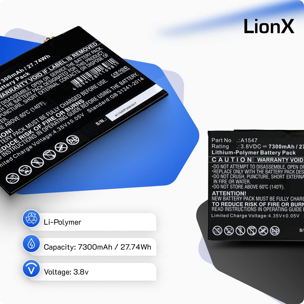 Vvsialeek A1547 Vervangende accu compatibel met APPLEiPad A1566/A1567 iPad6 iPadAir 2 iPadAir 2 WiFi 7300 mAh met toolkit