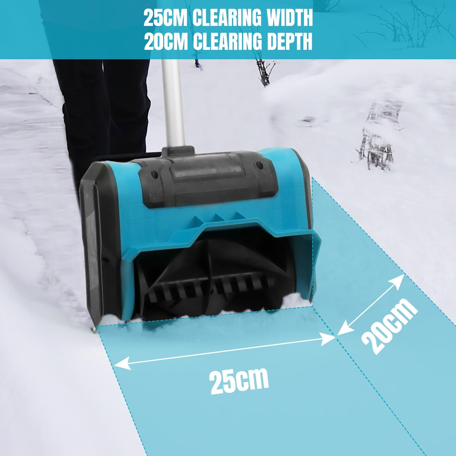 Souffleuse à Neige Sans Fil 18 V Sans Brosse Portée 8 M Largeur 25 Cm