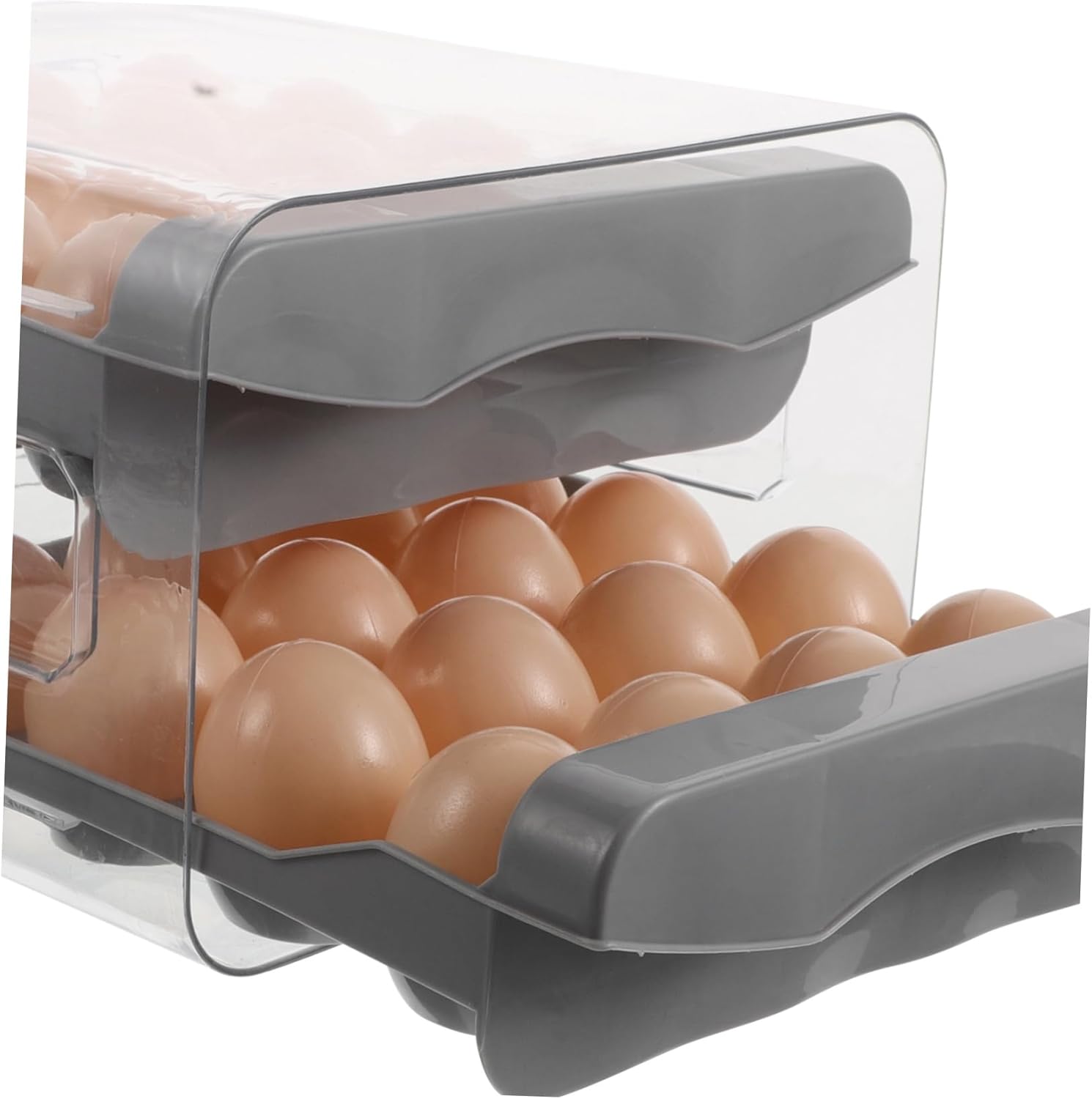 Double Layer Egg Storage Box Egg Capacity Fridge Stackable Refrigerator