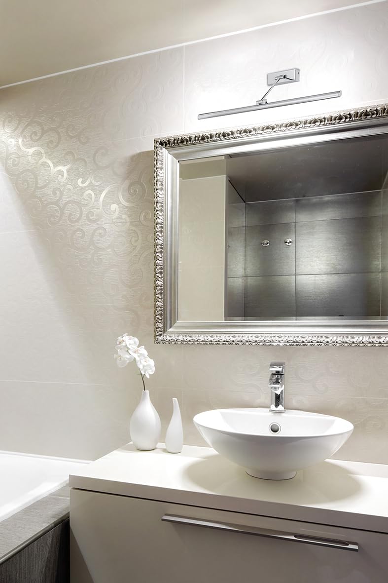 SAYA – Aplique de baño LED 8 W IP44 3000 K 600 lm de metal pintado blanco – Iluminación para espejos y cuadros – Grupo Rossini