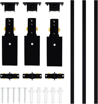 VANoopee 10FT H Track Lighting Rails Kit, Black | H Type Rails with End Caps and Live End Feed Connector, Compatible with Single Circuit 120V H Style Track System & LED Heads