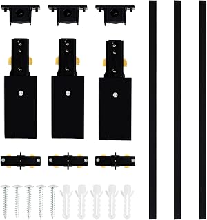 VANoopee H Track Lighting Rails Kit, 10FT H Type Track Rails Black with End Caps and Live End Feed Connector, Compatible with Single Circuit 120V H Style Track System