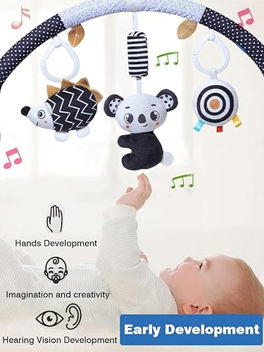 Miniatura 4 de Pau1Hami1ton Juguetes de arco de cochecito de bebé, juguetes de asiento de automóvil, barra de juguete rebotador/móvil para moisés, juguetes