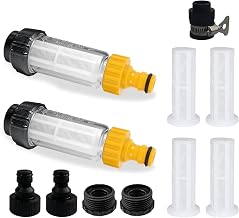 Water Filter Garden Hose Set 2 Piece 3/4 Inch Pre-Filter Garden Pump with 5 Quick Adapter + 4 Filter Insert Water Filter