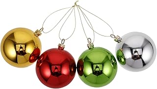 YARNOW 4 Bolas Navideñas Decorativas para Colgar Adornos Navideños Rojos Y Verdes para Fiestas Navideñas Bolas para Exteriores De Peluche De Plástico Esmerilado