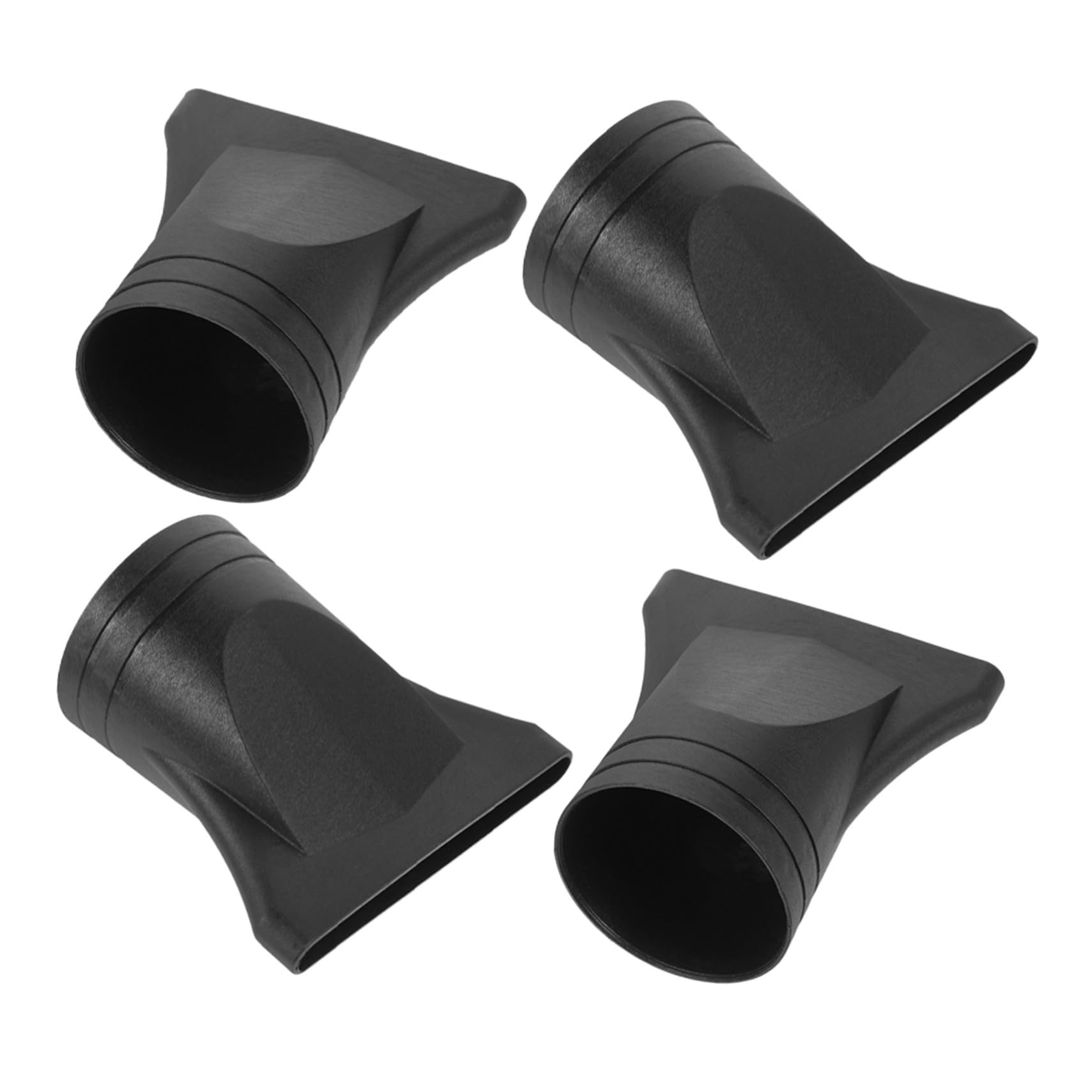 Homoyoyo 4 Boquillas Concentradoras para Secador de Pelo, Plástico Negro, Instalación Fácil, para Boquillas de 4-4,8cm, Accesorio para Cabello Rizado