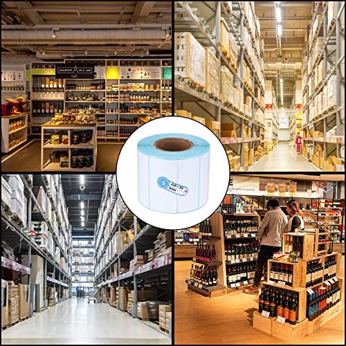 800 Pcs Self Adhesive Labels Stickers, Blank White Address Labels Roll, Sticky Office Kitchen Food Frozen Thermal Stickers Labels for Jars, Printer, Note Mark - 60mm x 30mm