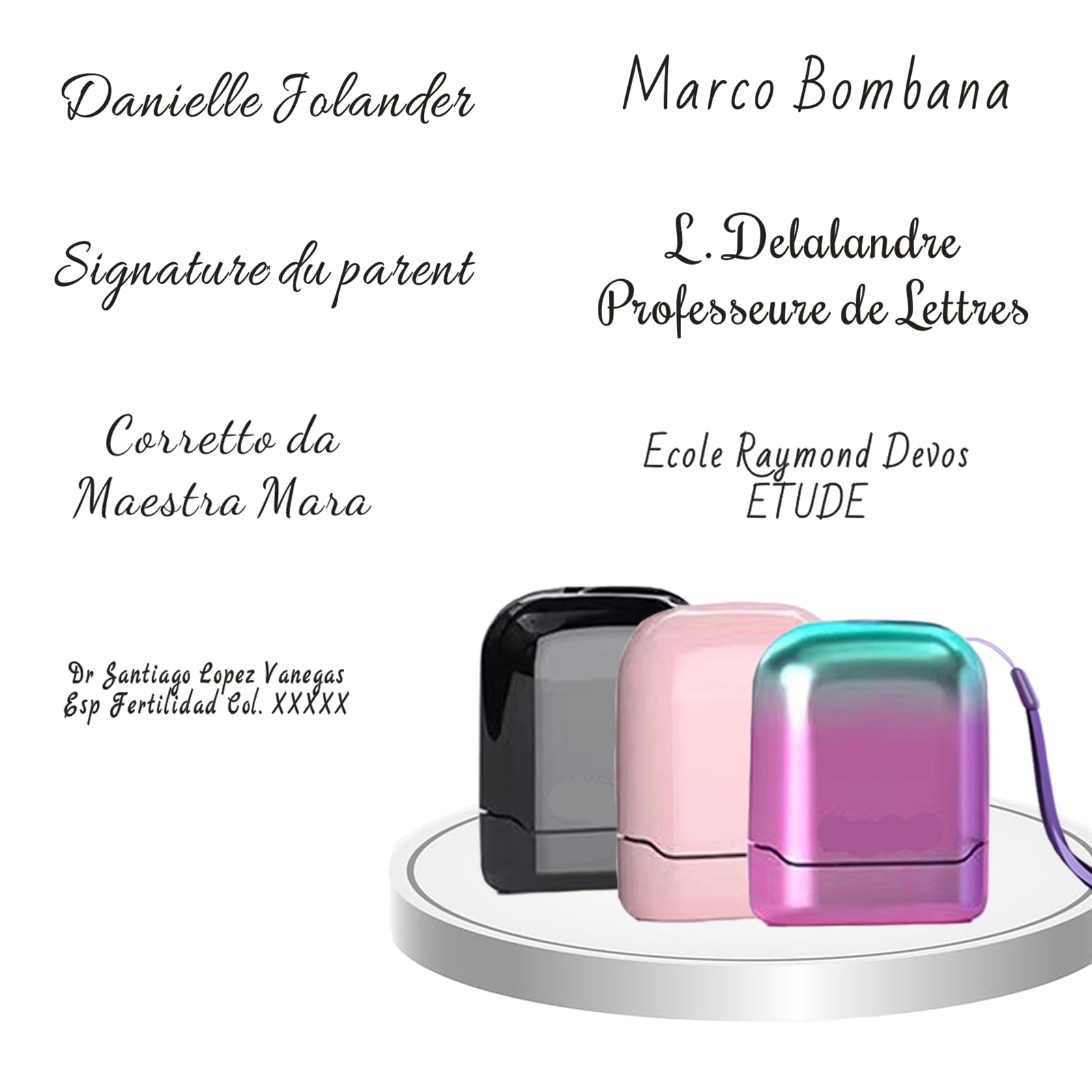 Signature Stamp|Personalized Custom Name Stamp |5 Styles and 4 Ink Colors and 50 Font ChoicesăFree Inkă