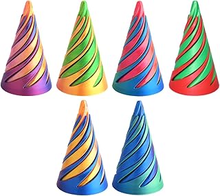 6 Packs Impossible Cone,Spiral Cone Fidget Toy,Fidget Cone,3D Printed Spiral Cone Fidget Toy,Impossible Pyramid Passthrough Toy for Stress and Anxiety Relaxing
