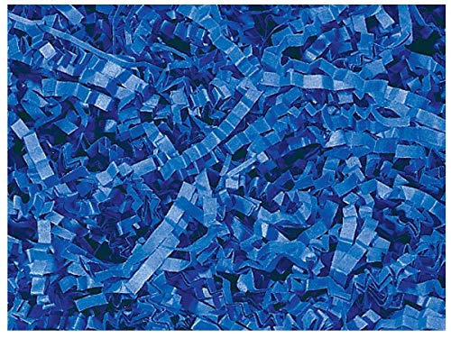 NWAMR-ZF10RO Royal Blue Crinkle Cut Paper Shred 10 lb ~ Spring-fill Shred