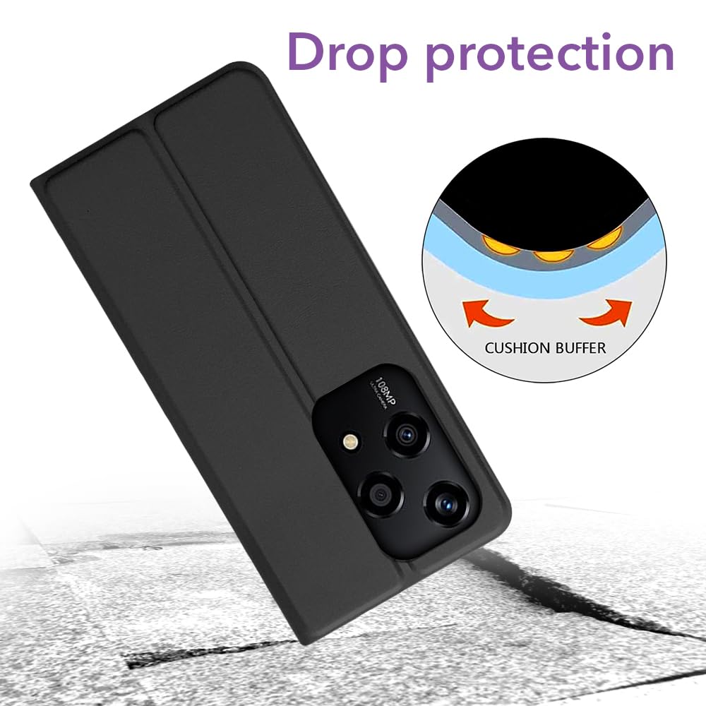 ICatchy Custodia A Portafoglio Per Honor 200 Lite | Pelle PU Con Blocco RFID, Slot Carte E Supporto | Chiusura Magnetica | Colore Blu