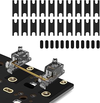Keyboard PCB Stabilizer Switch Poron Film Keyboard Stabilizer Switch Pads 20Pcs, Stabilizer Steel Wire EVA Pads 12Pcs(Black