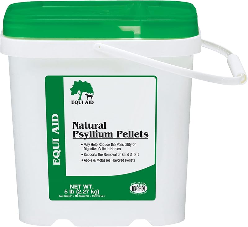Farnam Equi Aid Natural Horse Psyllium Pellets, sabor a manzana/melaza, 5 lb