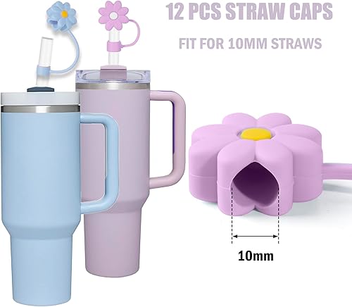 Miniatura 2 de Greant 12 fundas de popote compatibles con vaso Hydro Flask de 32 onzas y 40 onzas, 0.394 in, compatible con tapa de popote a presión Hydro Flask,