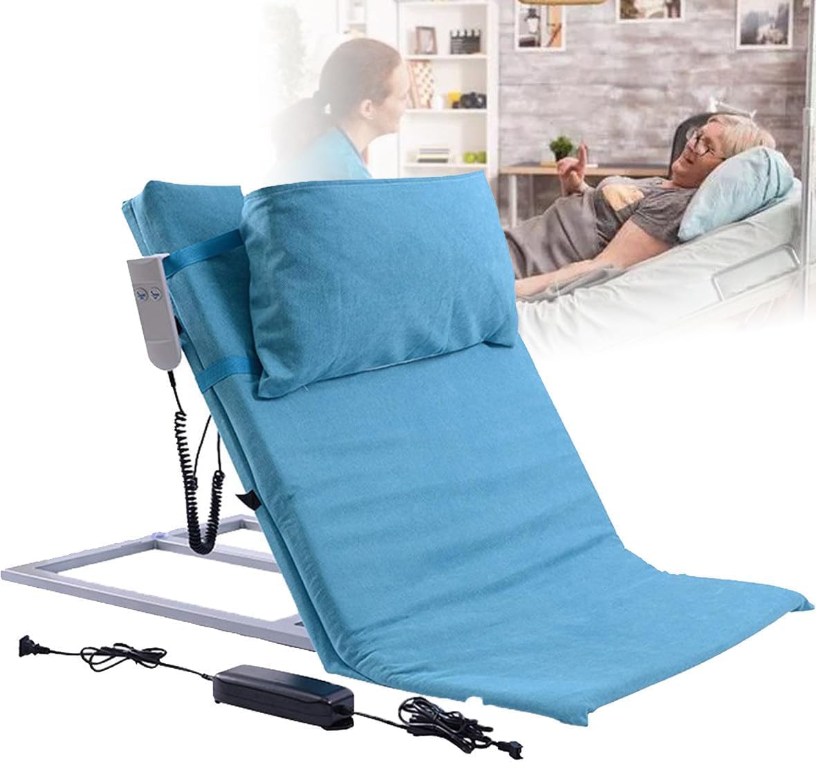 Schienale elettrico per letto, cuscino medico portatile per supporto collo e lombare, aiuta il reflusso acido, il recupero postoperatorio e il sollievo dal russamento, supporto regolabile per sit-up