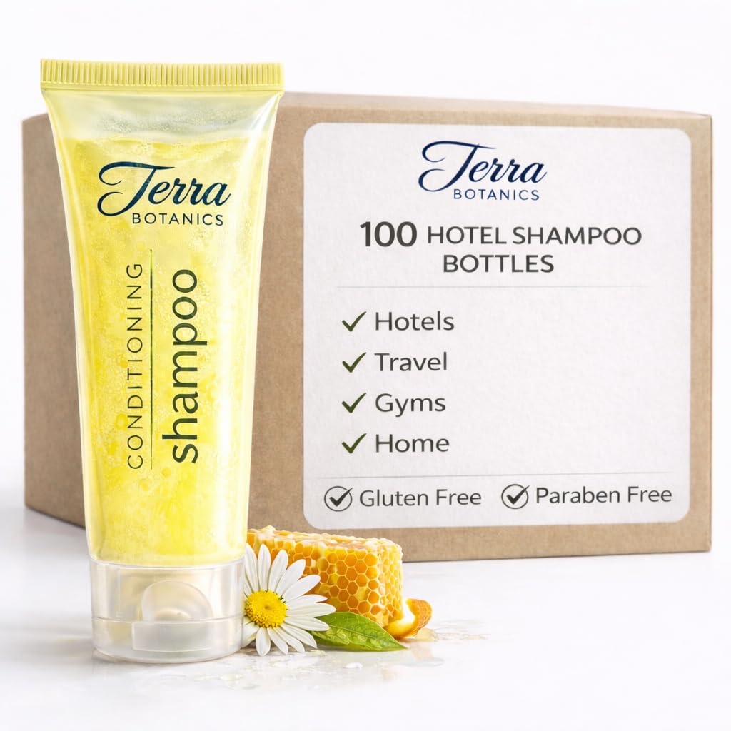 Hotel Shampoo Bulk Travel Size (100 Count) – Conditioning Shampoo Bottles for Airbnb, Vacation Rentals, Hotels & Guest Amenities – Gluten & Paraben Free