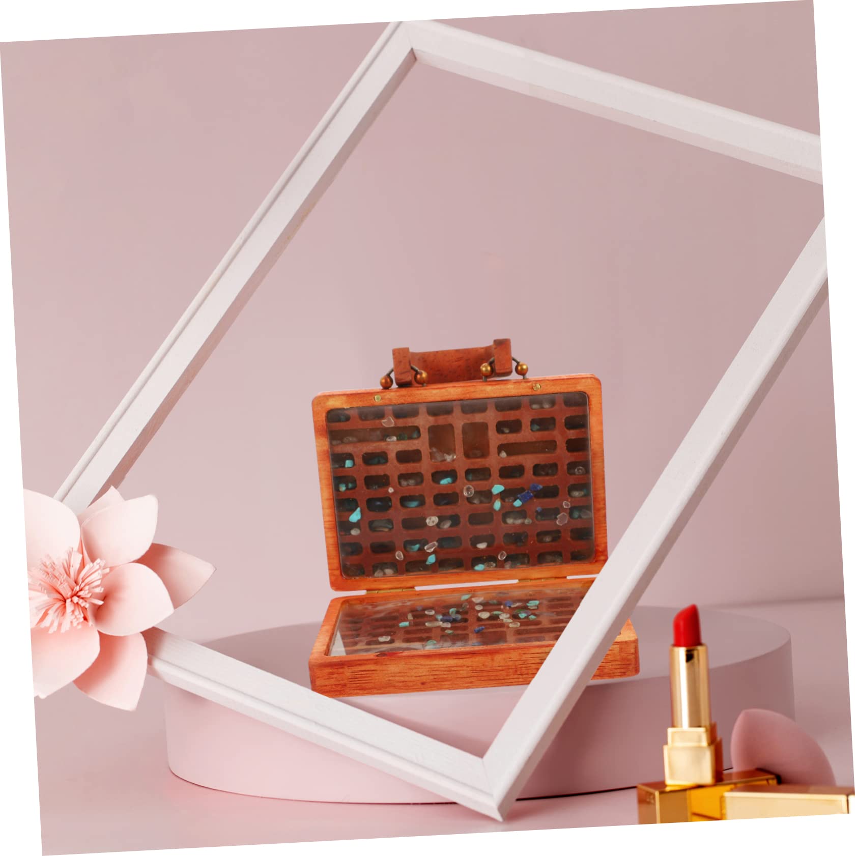 SOIMISS 3pezzi Scatola Organizer Per Pietre e Minerali Legno Con Scomparti Custodia Per Collezione Di Cristalli e Decorazioni Design Elegante e Funzionale Per Appassionati Di Gemme