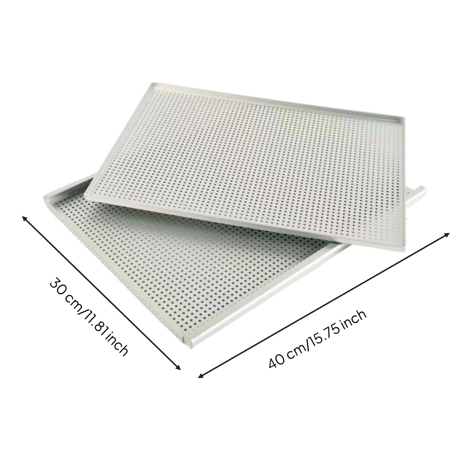 mikroperforiertes Backblech harteloxiert perforiertes Backblech anti-verzug Aluminium-Backform für Bäckerei, 40x30cm, Eloxiert