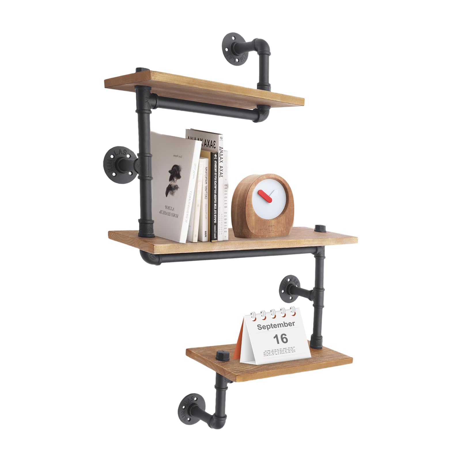 Vintage Industrielles Wandregal Aus Schmiedeeisen - Retro Regal Mit Aufhängestange