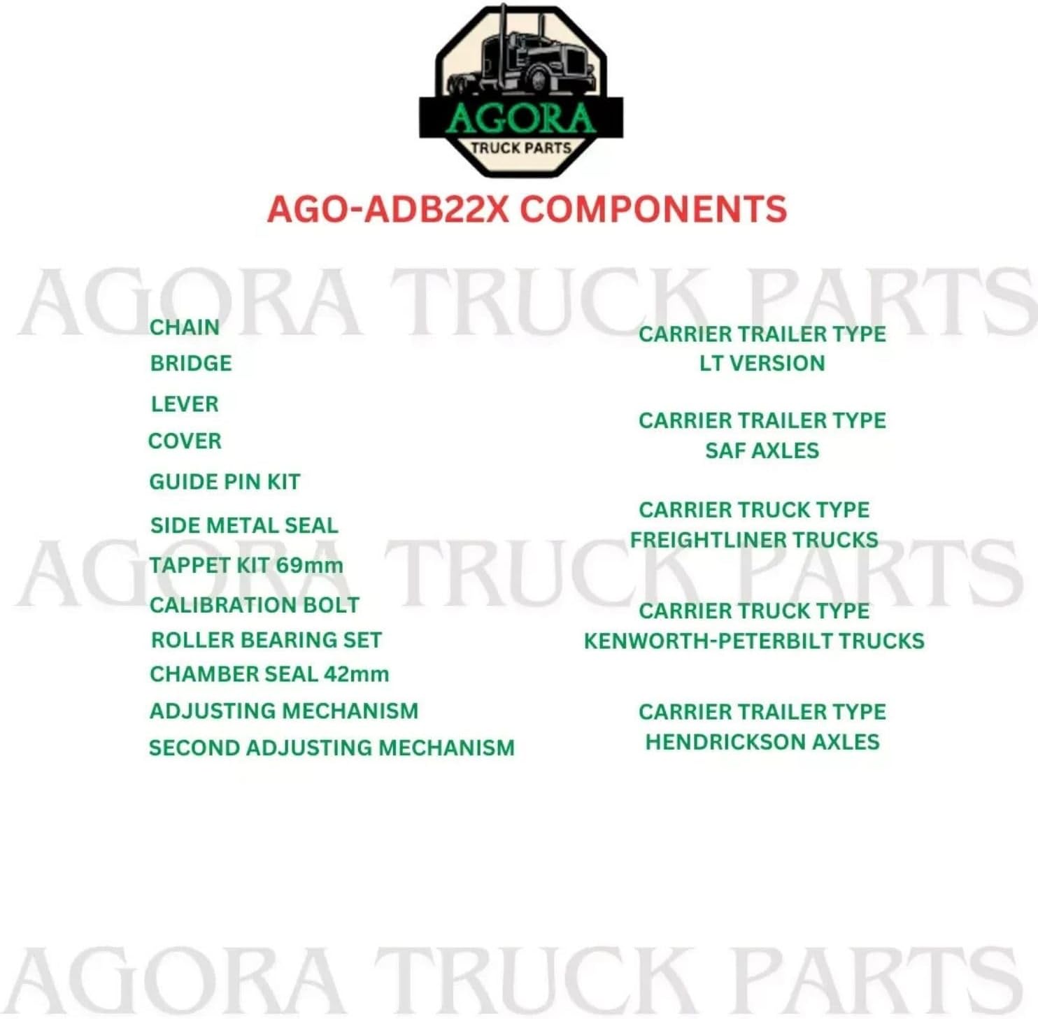 ADB22X Full Caliper Overhaul Kit Truck & Trailer Type Full Repair Kit Replaces Bendix
