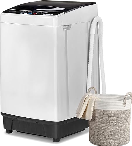 Winado Lavadora automática completa 2 en 1, lavadora portátil de carga superior de 15.6 libras con bomba de drenaje, 10 programas de lavado, 8