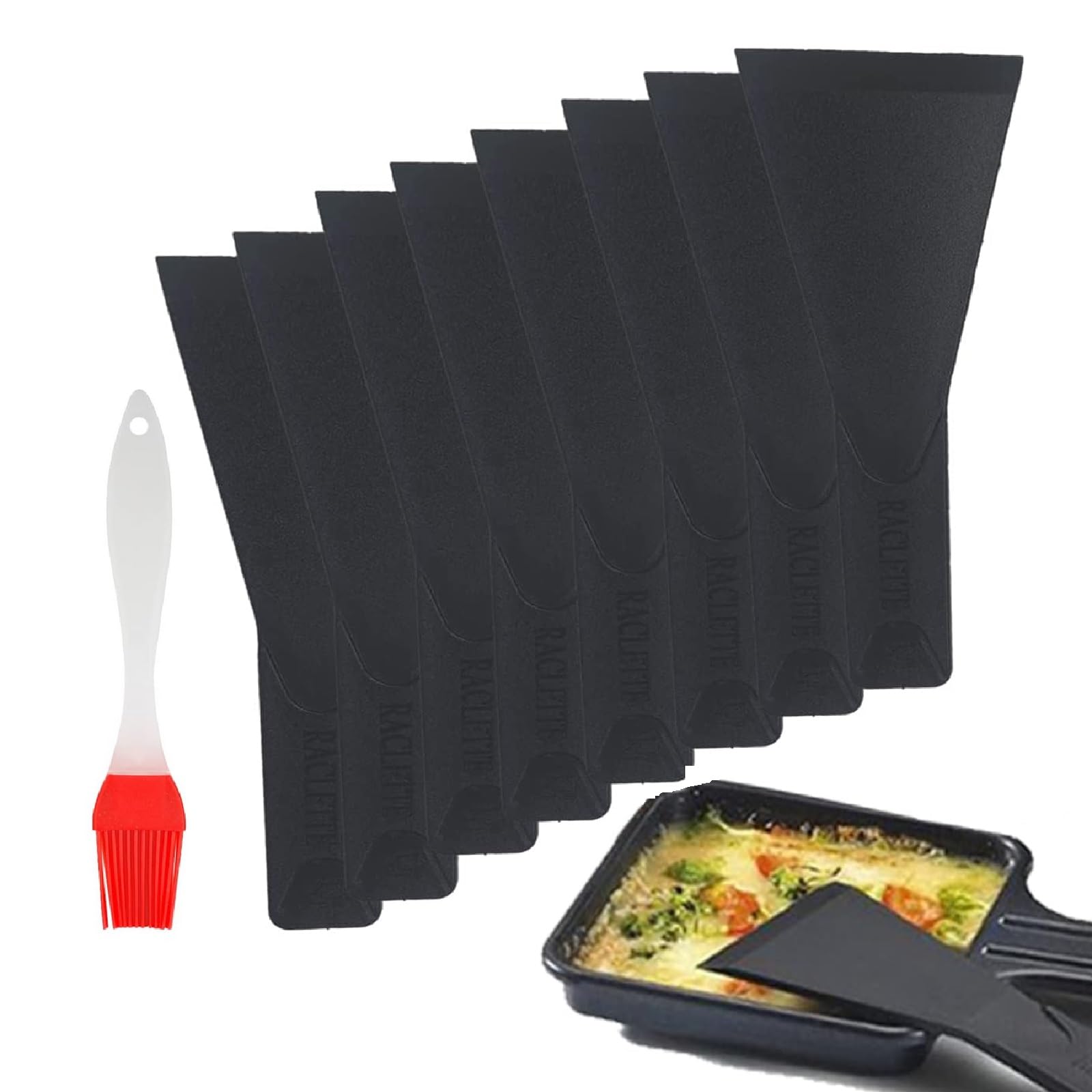 Kesper Raclette-Spachtel Aus Buchenholz – 8er Set Mit Praktischen Schiebern Für Raclette-Grillabende