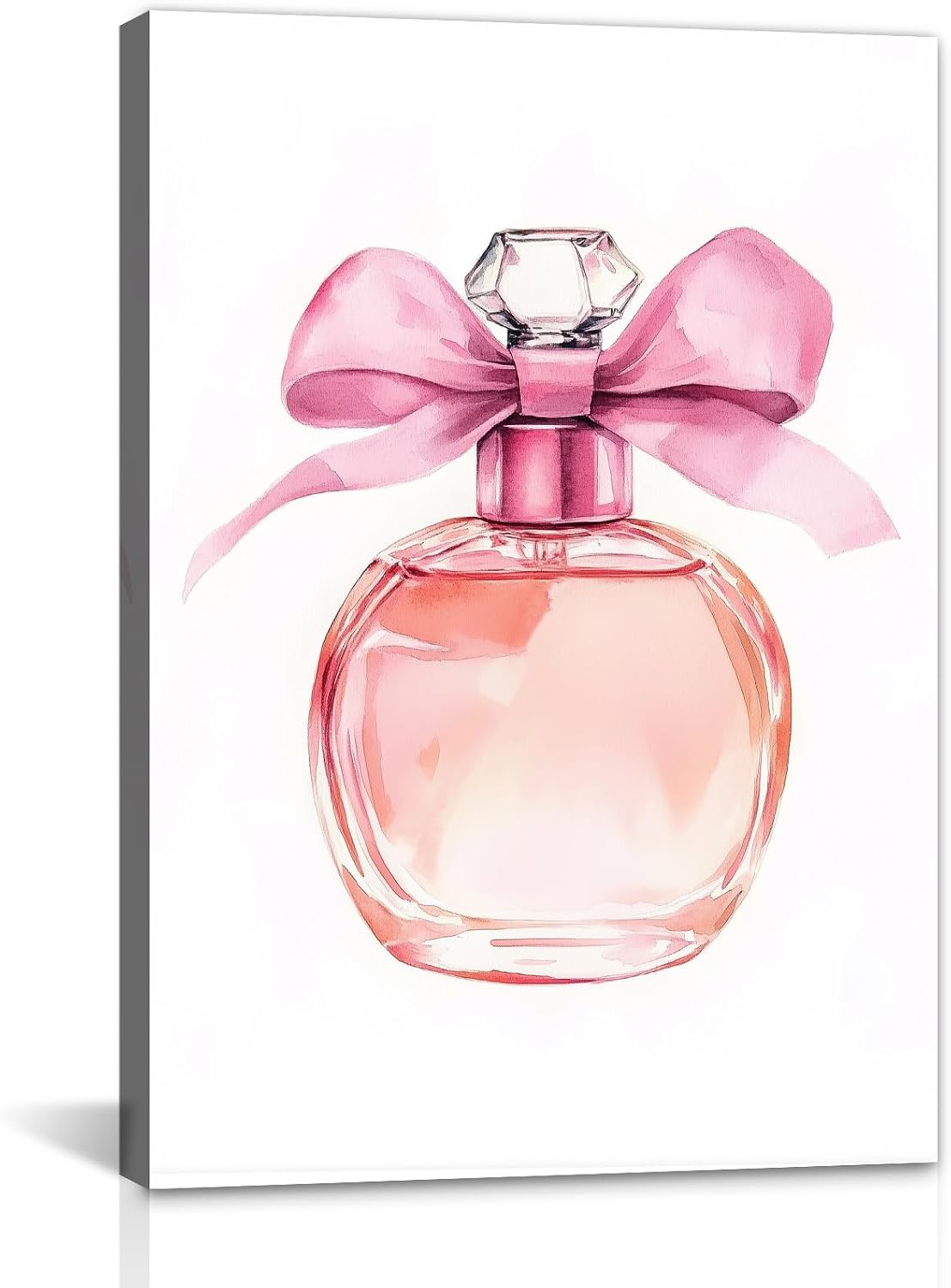 GLOKAKA Green Perfume Bottle Canvas Wall Art Luxury Fashion Paintings Watercolor Perfume Bottle Pictures Elegant Home Decor for Girls Room Bedroom(Artwork-3,12"x18")