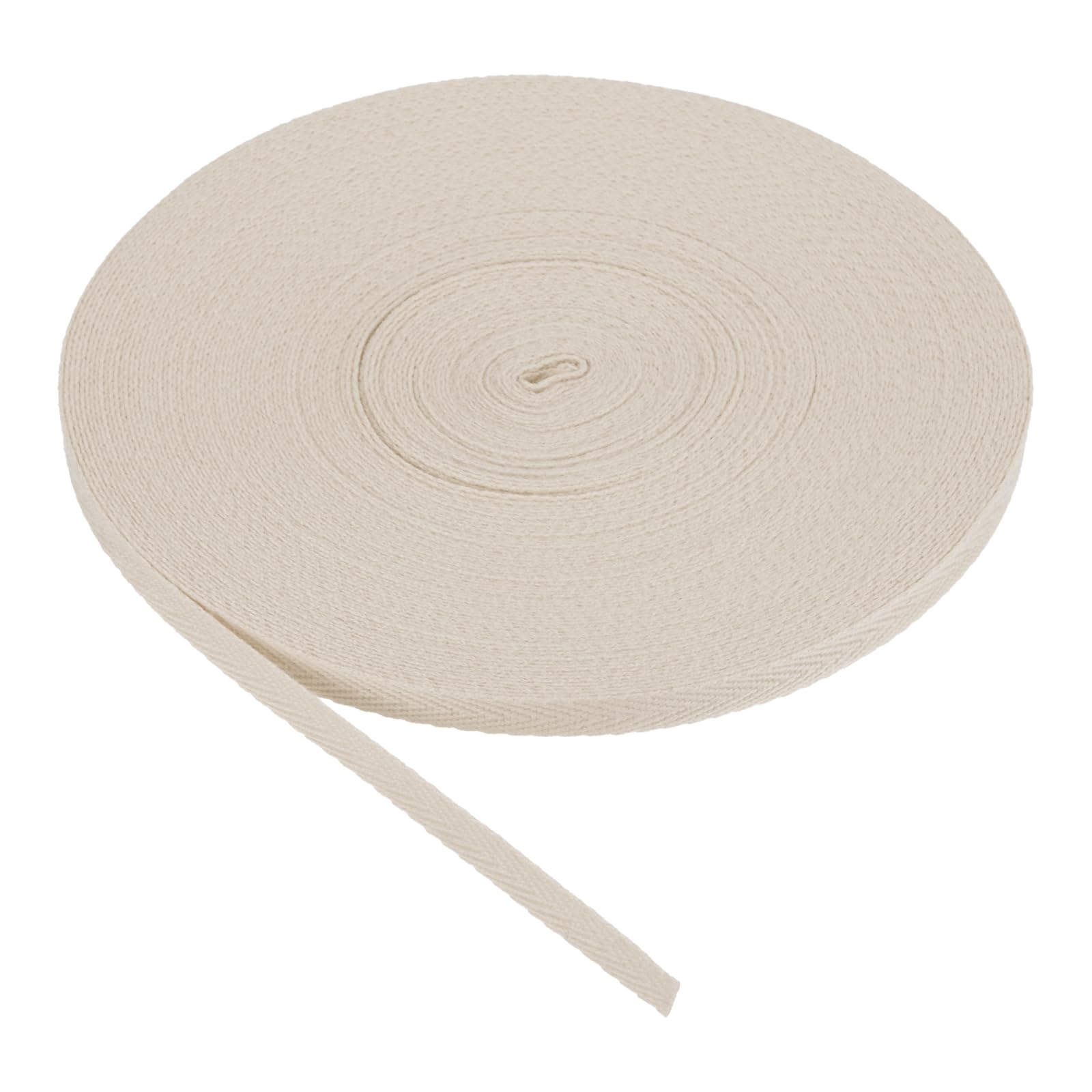 PATIKIL Cotton Twill Tape 6mm 23m Cotton Ribbon Bias Binding Tape Herringbone Webbing Trim for Sewing Gift Wrapping, Beige