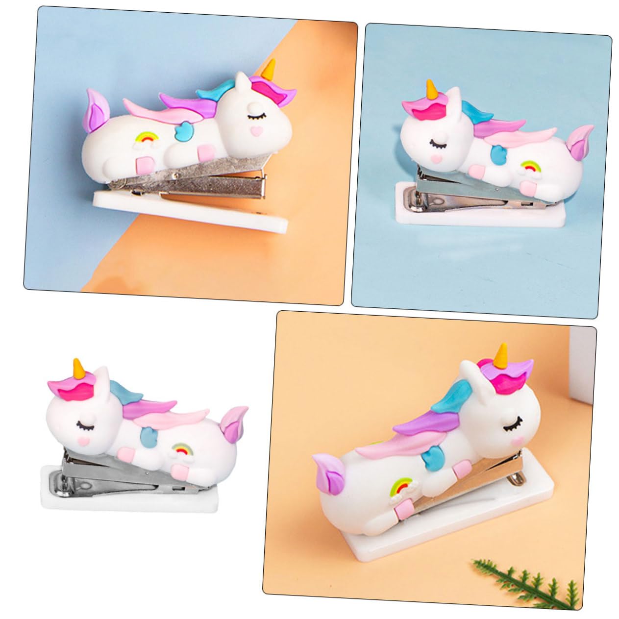 6pezzi Cute Stapler Portable Handheld Office Stapler for School and Home Smooth Stapling Performance Desk Decoration