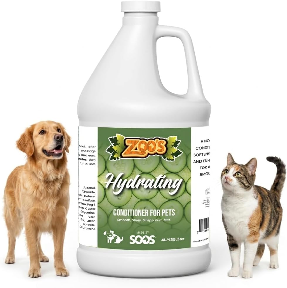 Zoo's Pet Conditioner for Dogs & Cats - Fur Softener - Professional Moisturizing Grooming Formula - 4L