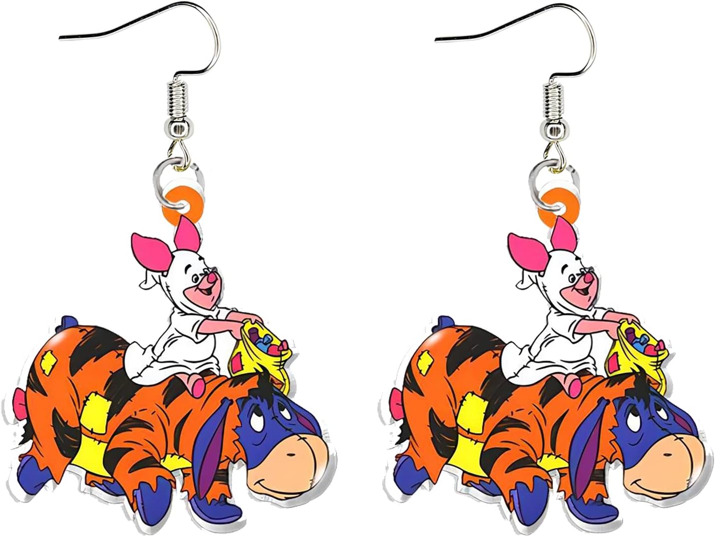 Cartoon Winni Pooh Tigger Eeyore Earrings Stud Metal Earring Stud for Fans Women
