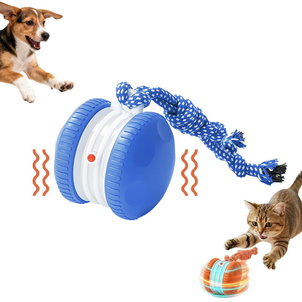 Interactive Dog Toys 2026 Upgrade Self Moving Ball with Smart 360 Random Rotation Chew Resistant Automatic Toy for