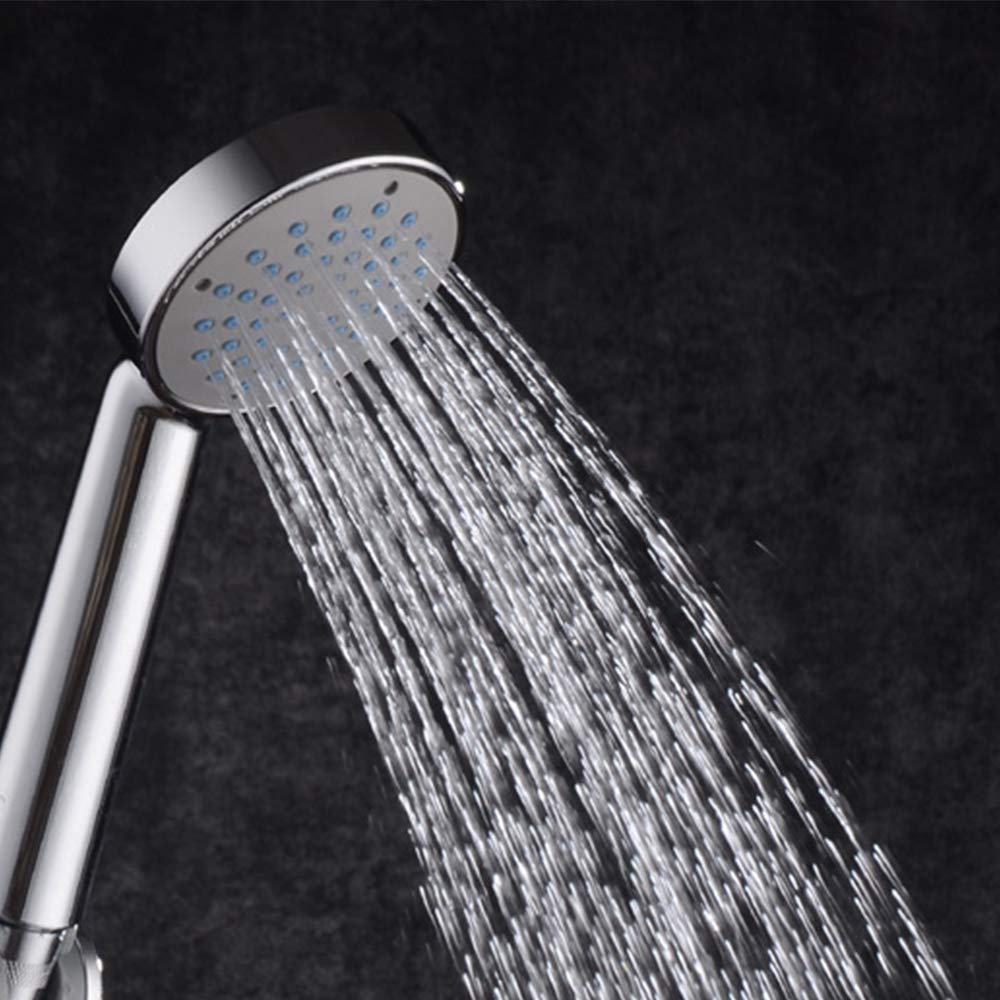 Cabezal de ducha de mano de alta presión con potente rociador de ducha contra tubería de suministro de agua de baja presión, ducha de agua individual, cromo