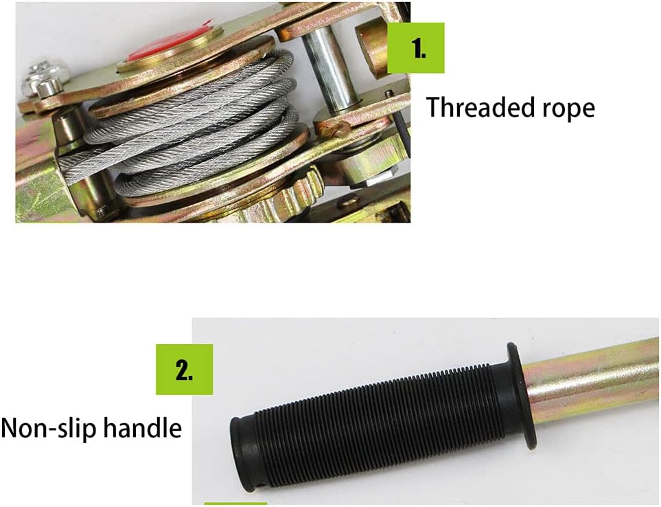 This Cable Puller Hand Winch with Double Hook - 2/3/4 Ton Vehicle Rescue Power Puller, Automotive Hoist for Efficient Lifting and Towing