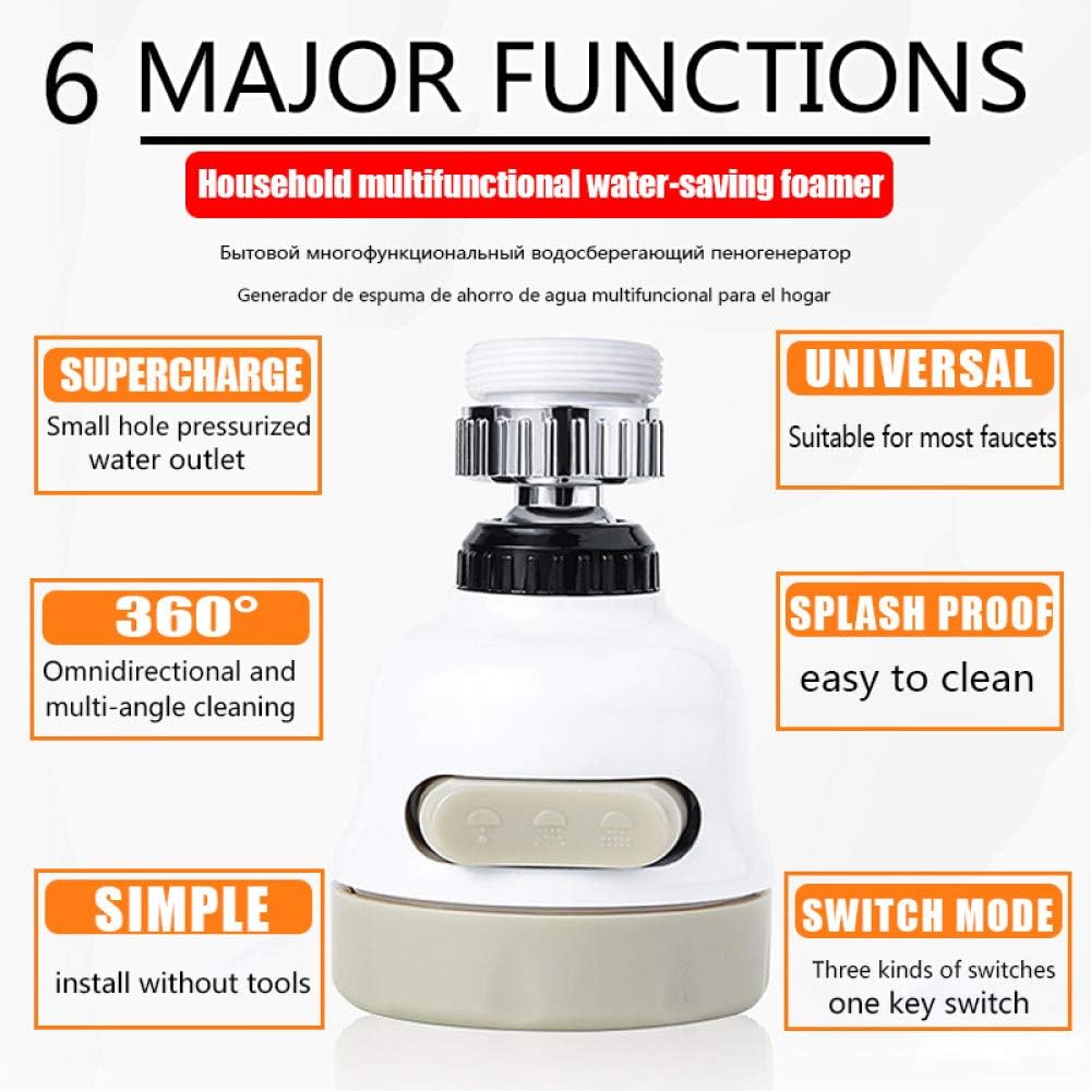 360 Rotate Kitchen Fixture Faucet Bubbler Aerator Water Faucet Saving Tap Bubbler Shower Head Filter Nozzle Diffuser Connector,Bubbler,as Shown