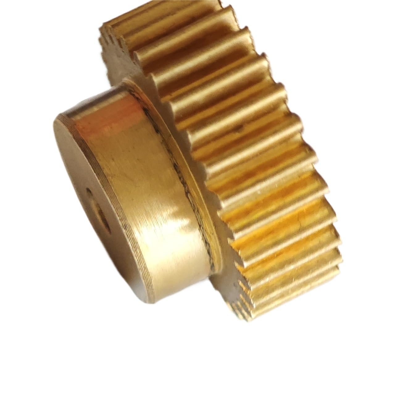 Messing-Kegelrad, 1 Stück, 116 Zähne, Stirnrad, 0,5 Modul, zylindrisch, mit gerader Getriebemotor-Ritzelwellen-Hardware(3mm bore)