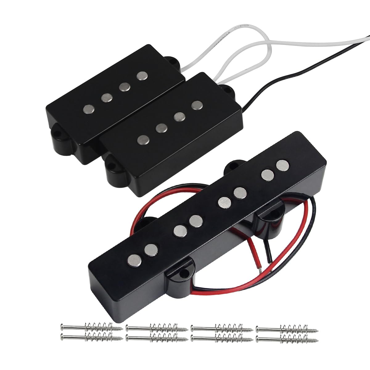FLEOR Open Style PB Bass Pickup e JB Bridge Pickup PJ Set P-J Pickup Bundle per 4 corde basso o simili parti di ricambio per basso