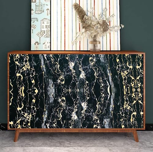 Image of HOME13 Vinyl Self Adhesive Marble Removable and Decorative Vinyl Wallpaper for Kitchen Countertop Cabinets Table, 2 Ft x 6 Ft with 2pcs