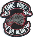 LONEWOLF Lone Wolf No Club Pack Biker Motorcycleclub MC Aufnäher Patch