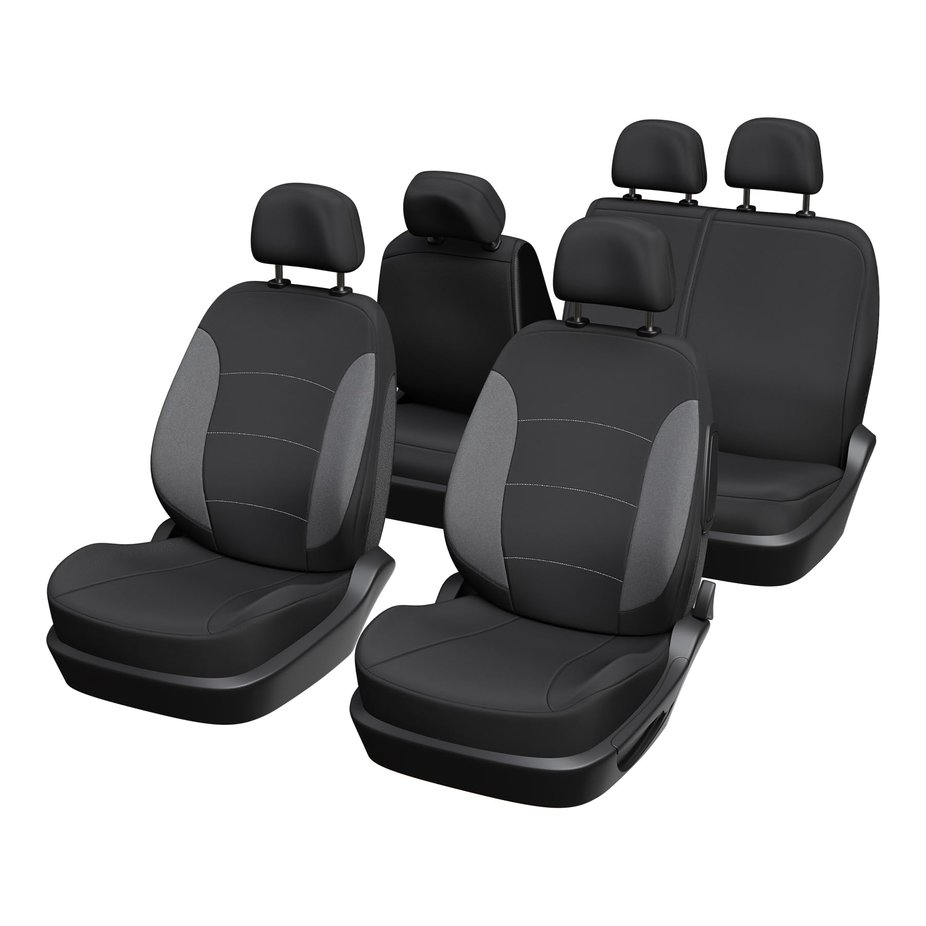 167004 1 Set de Housses de siège Auto + Banquette fractionnable, Noir