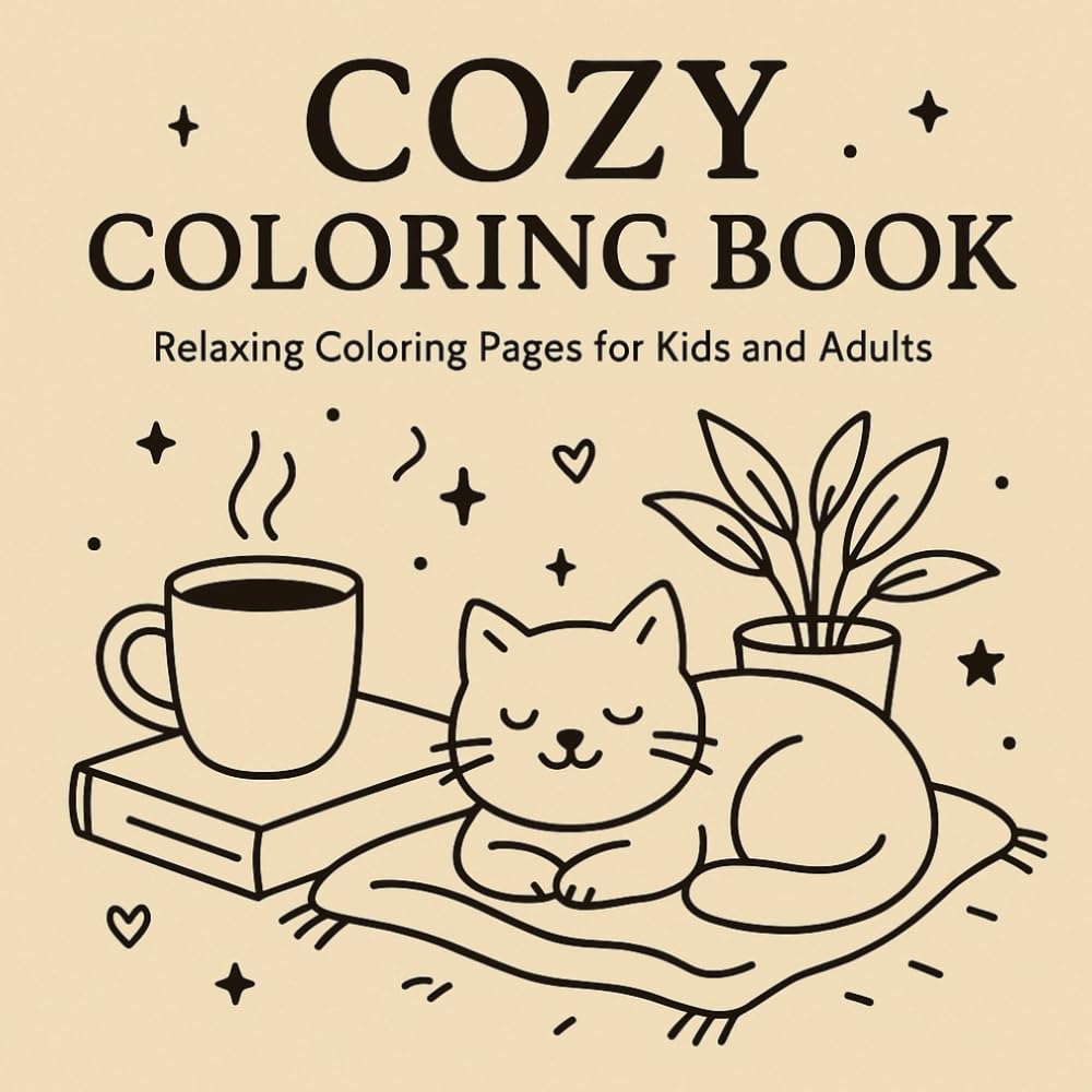 Cozy Coloring Book, Relaxing Coloring Pages for Kids and Adults: Gentle Designs for Stress Relief and Serenity