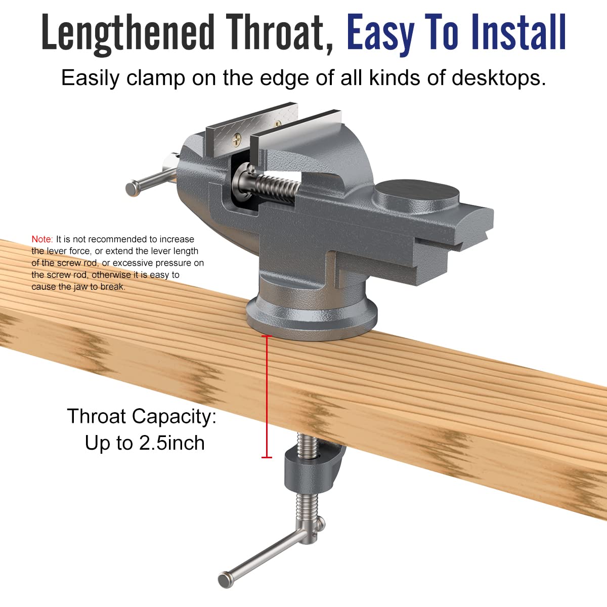 Housolution Tornillo de Banco Mordazas Universal 70 mm, 360° Grado Abrazadera de Banco de Base Giratorio Multiángulo, Herramientos Portátil Hogar de Reparación con Agarre para Mesa, Carpintería - Gris