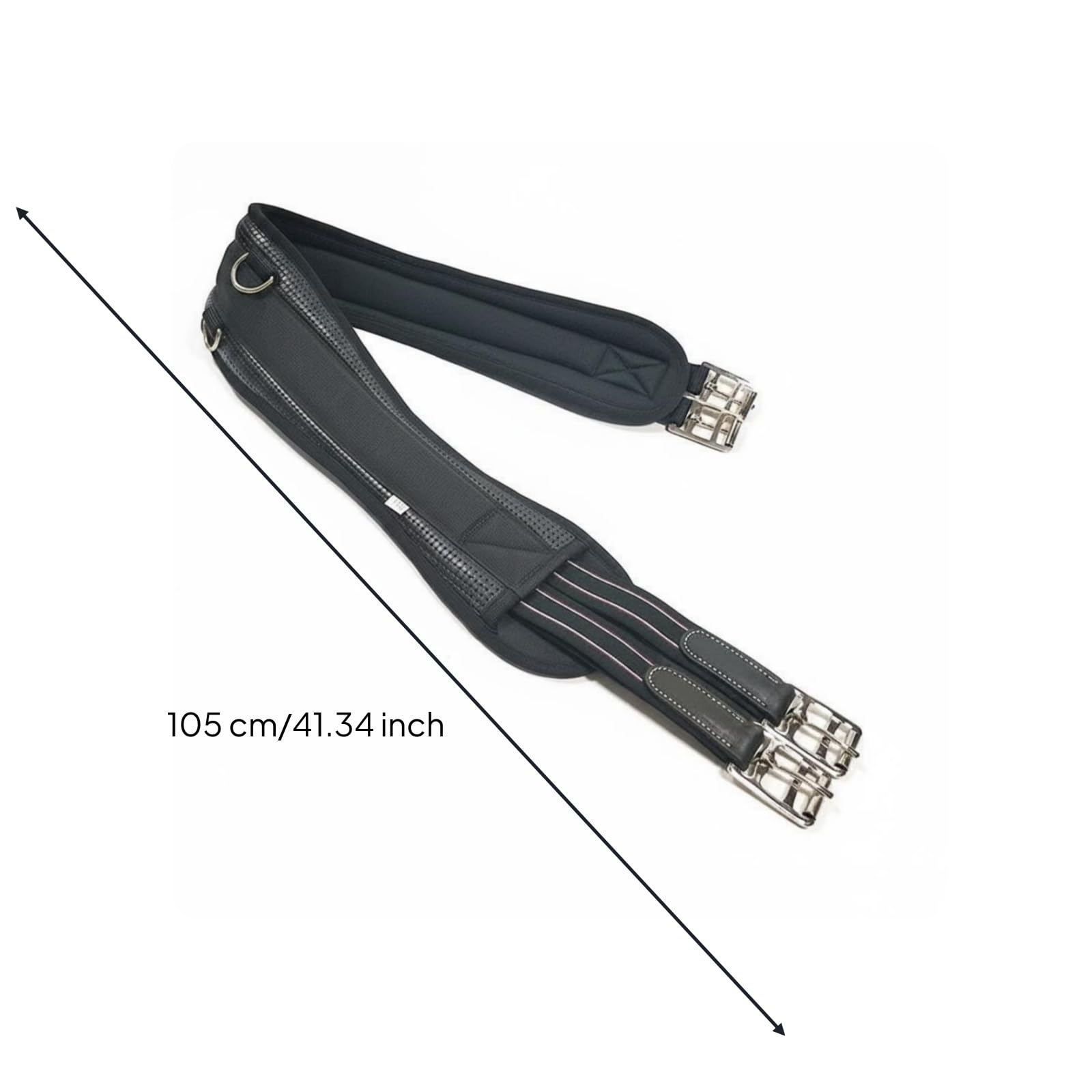 Generic Cintura Equestre per Cavallo con Corpo Imbottito Cinturino Curvo Hardware Affidabile in Metallo Estremità Rinforzate Adatta per Sport Equestri Allenamento Escursioni , Nero , 105cm